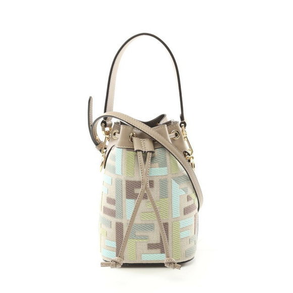 FENDI Mon Tresor Handbag Leather Beige Multicolor - Picture 1 of 4